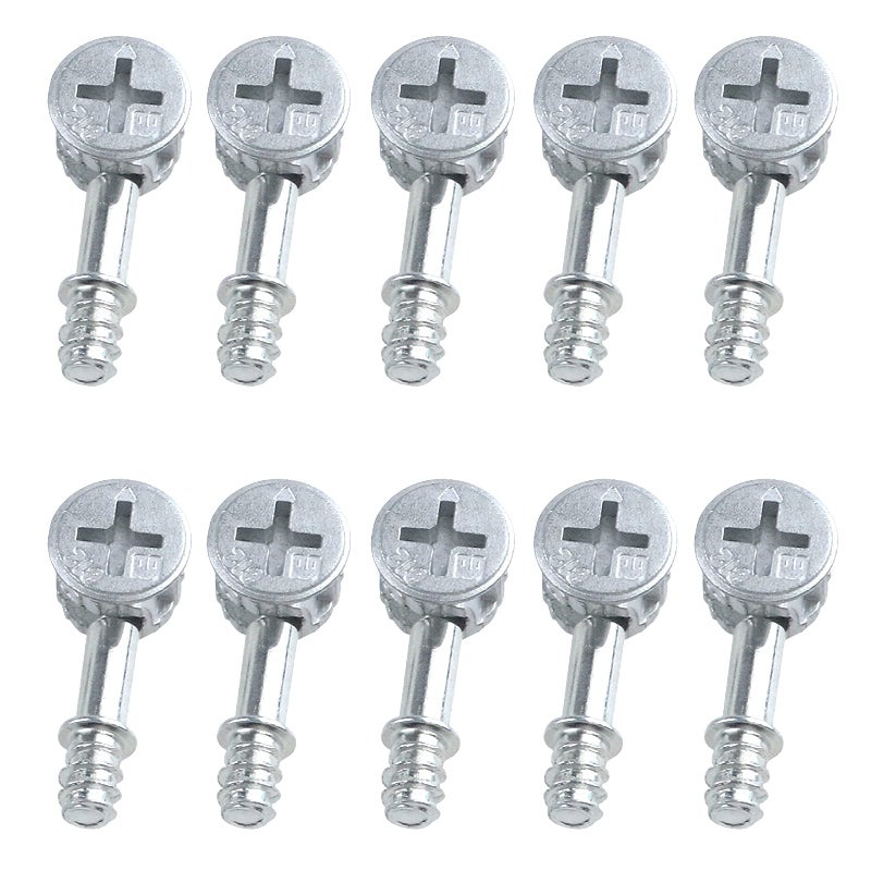 Antrader 10-Pack Furniture Side Knock Down Furniture Cam Lock Connecting Fitting Pre-Inserted Nut Dowels Connector Assembly (812 Fitting+28mm Screw) - Image 1